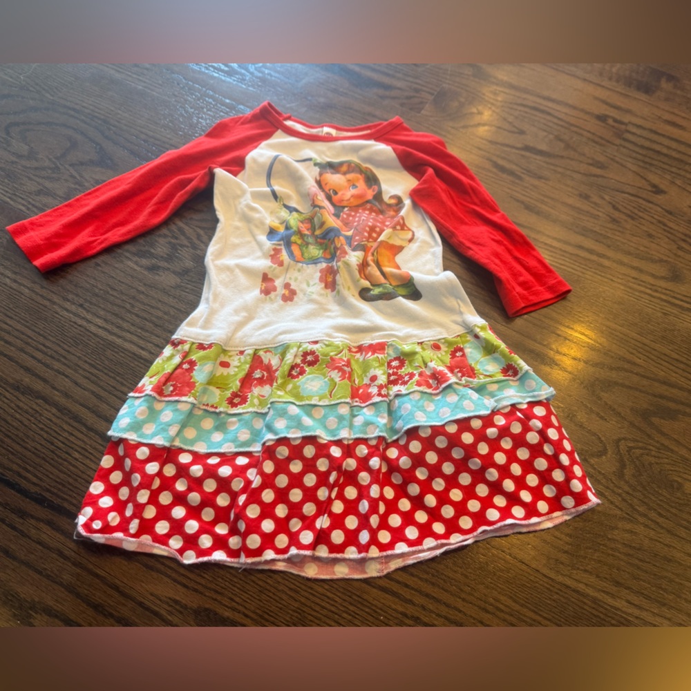 American Apparel Red and White Polka Dot Kids Dress
